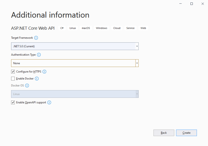 Scaffold .NET Web API